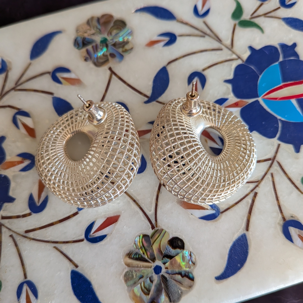 Unique Sterling Silver Statement Earrings - image 3